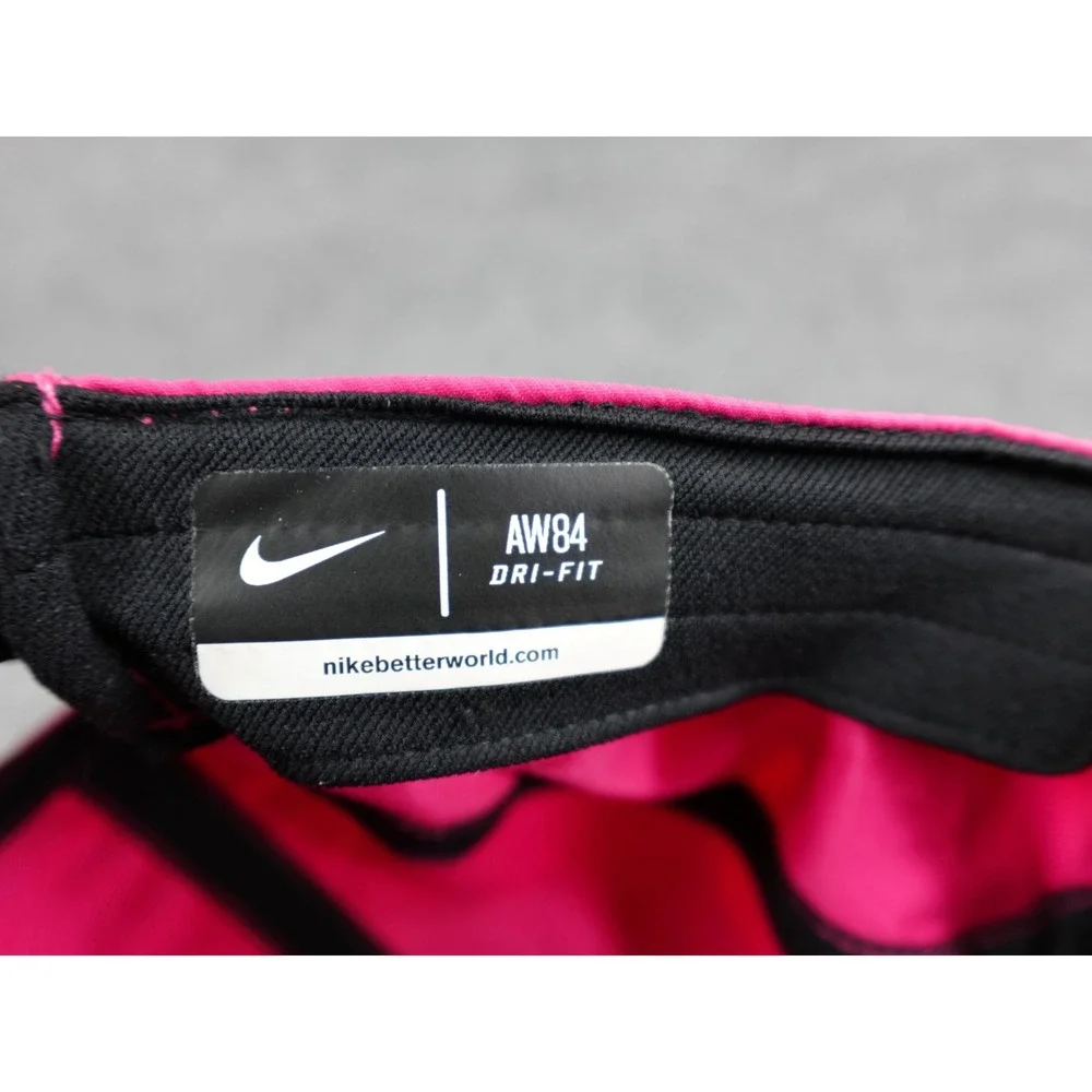 Nike AW84 Dri‎ Fit 5 Panel Hat Cap Pink Fuchsia Reflective Swoosh Running Golf - Picture 7 of 7